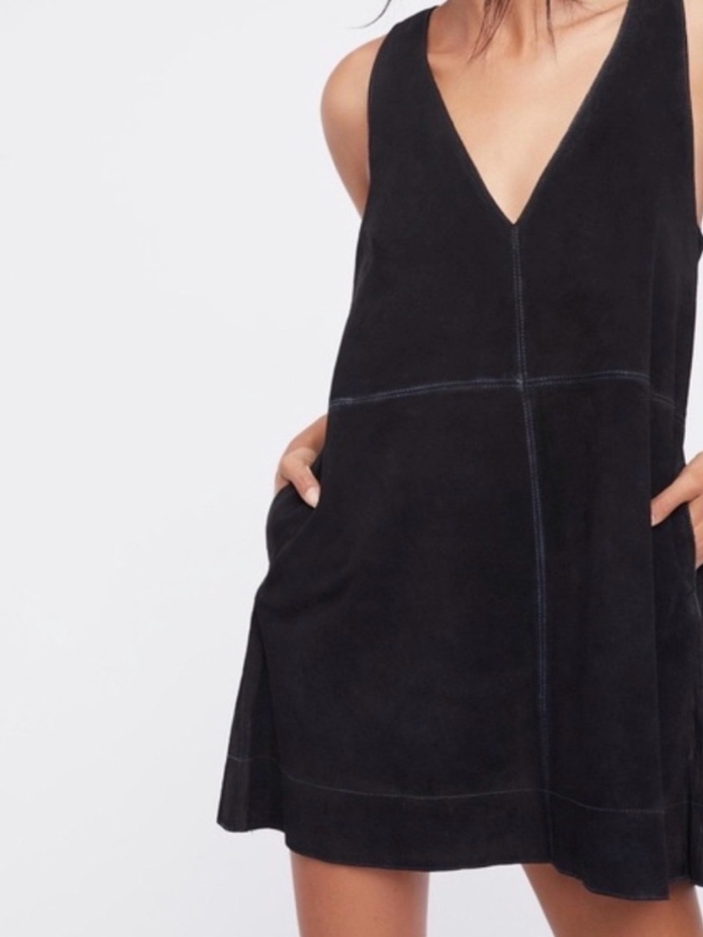 Free People Black Suede Mini Dress